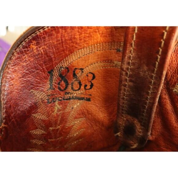 Lucchese 1883 Crayton Mad Dog Goat Tan Brown Leather Cowboy Boots Mens 11.5 2E main image 7
